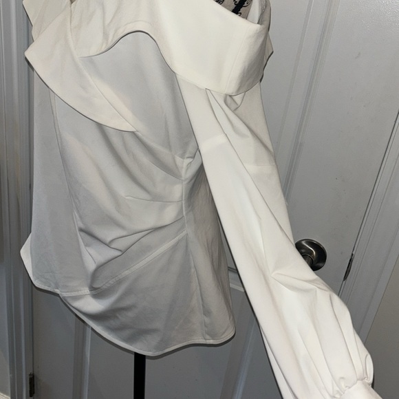 Joseph Ribkoff White Off-the-Shoulder Blouse - Picture 4 of 10